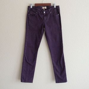 Paige Peg Skinny Denim Jeans Plum Eggplant Purple